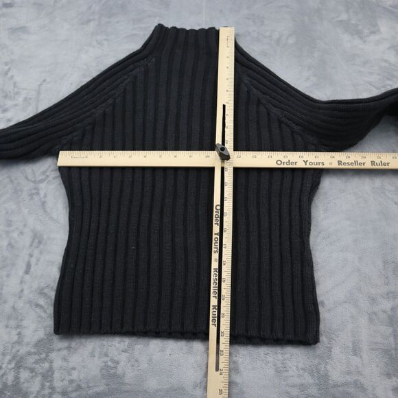 Herman Geist Sweater Women Large Gray Casual Outdoors Preppy Mock Neck Ribbed - Picture 4 of 15